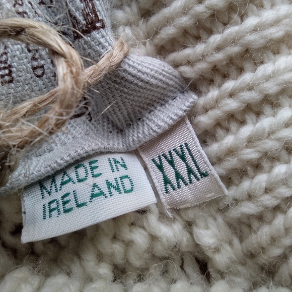 NWT Aran Sweater Market Ireland 100% Wool Fishermans Cable Knit Sweater XXXL - Picture 7 of 8